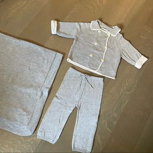 BABY CZ BY CAROLINA ZAPF
Grey Reversible Cardigan, Pants & Blanket 18-24…